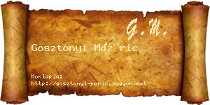Gosztonyi Móric névjegykártya